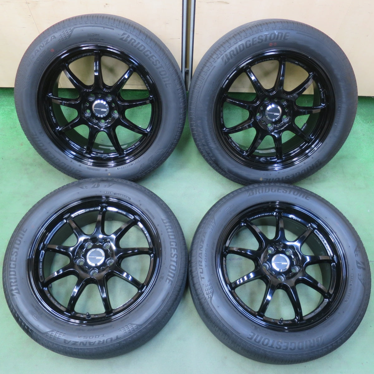 バリ溝！24年！キレイ！9分◎WORK EMOTION D9R 215/55R17 ブリヂストン トランザ T005A ワーク エモーション 17インチ PCD114.3/5H◎6071807イノ