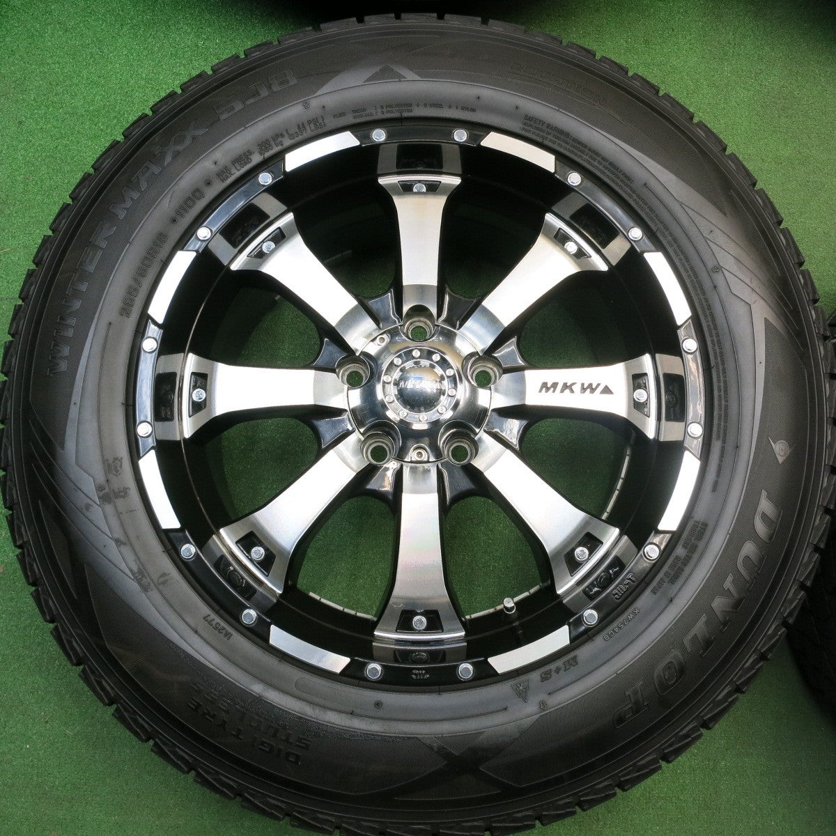 バリ溝！9分★グランドチェロキー 等 MKW MK-46 265/60R18 スタッドレス ダンロップ ウインターマックス SJ8 18インチ PCD127/5H★6010801HAス