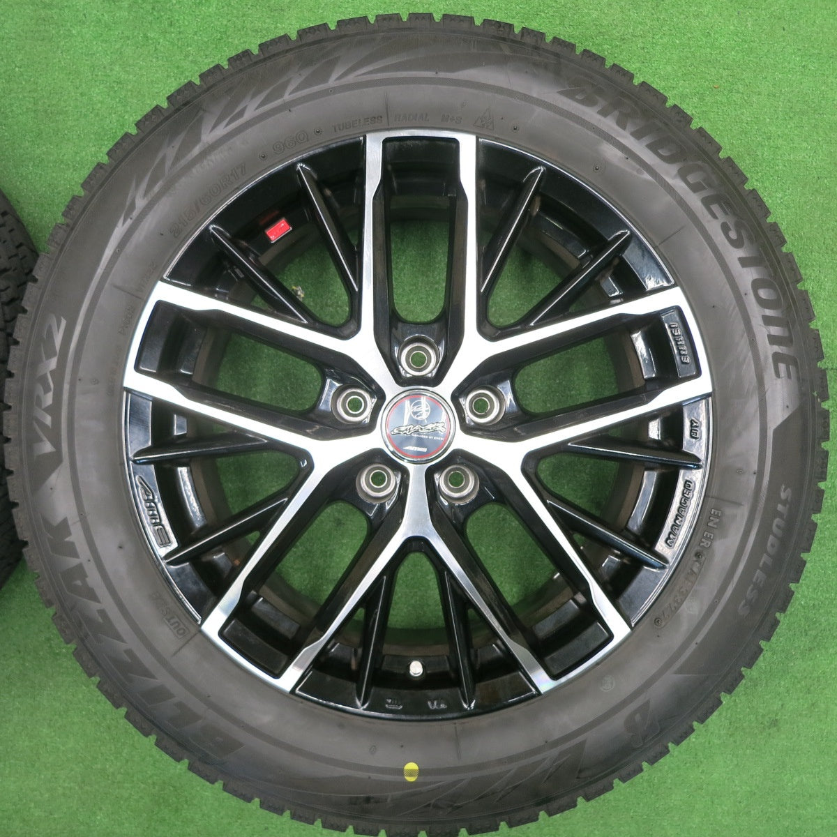 [送料無料] バリ溝！22年！キレイ！9分★スタッドレス 215/60R17 ブリヂストン ブリザック VRX2 SMACK REVILA ENKEI AME スマック レヴィラ エンケイ PCD114.3/5H★4112103NJス