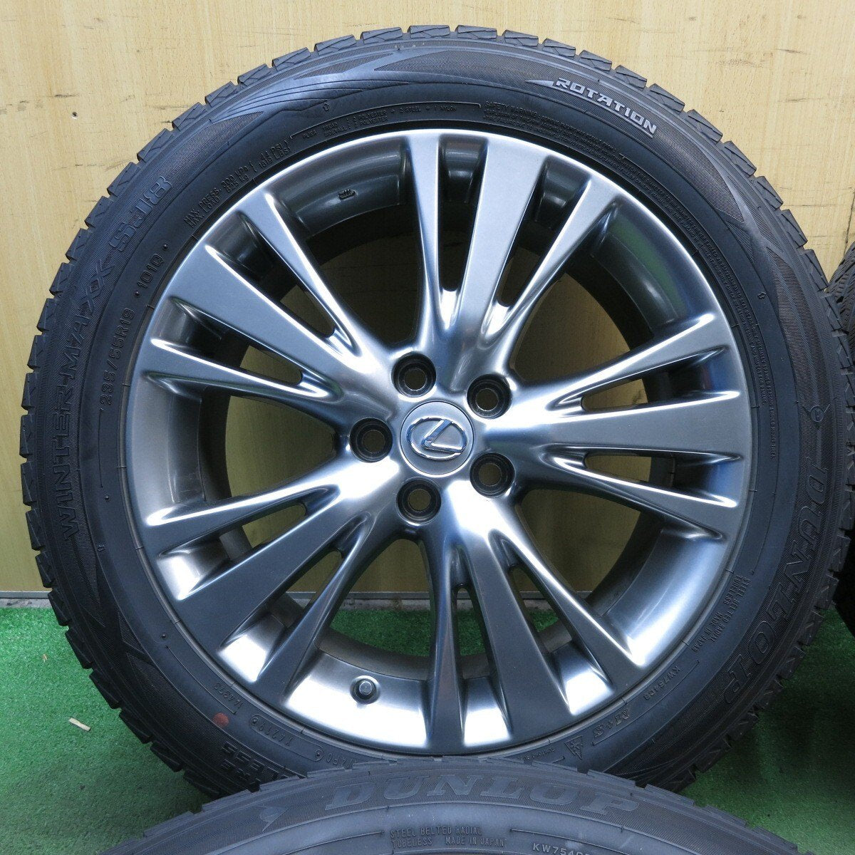 バリ溝！綺麗！9分★レクサス 10系 RX450h バージョンL 純正 235/55R19 スタッドレス ダンロップ SJ8 PCD114.3/5H★4020912KKス