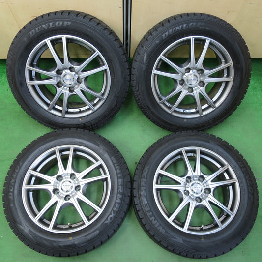 [送料無料] バリ溝！21年！9.5分★スタッドレス 205/60R16 ダンロップ ウインターマックス WM02 ZACK JP-115 MONZA PCD114.3/5H★4100404イス