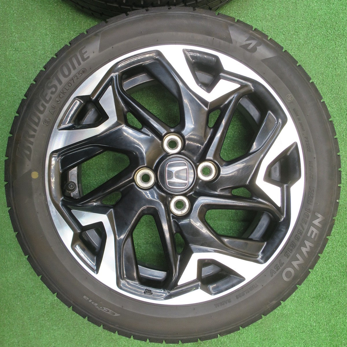 バリ溝！25年！9分★ホンダ N-BOX カスタム ターボ 純正 165/55R15 ブリヂストン NEWNO ニューノ 15インチ PCD100/4H★5110710NJノ