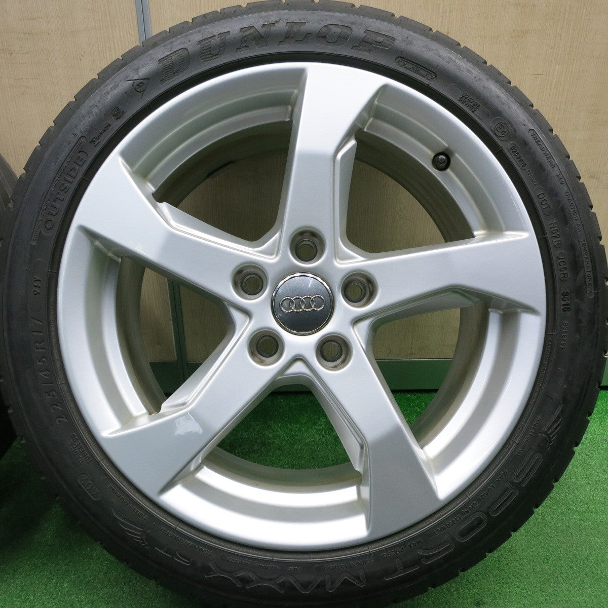 [送料無料] キレイ★アウディ 8V A3 スポーツバック 純正 225/45R17 ダンロップ スポーツマックス RT 17インチ PCD112/5H★4123003HAノ