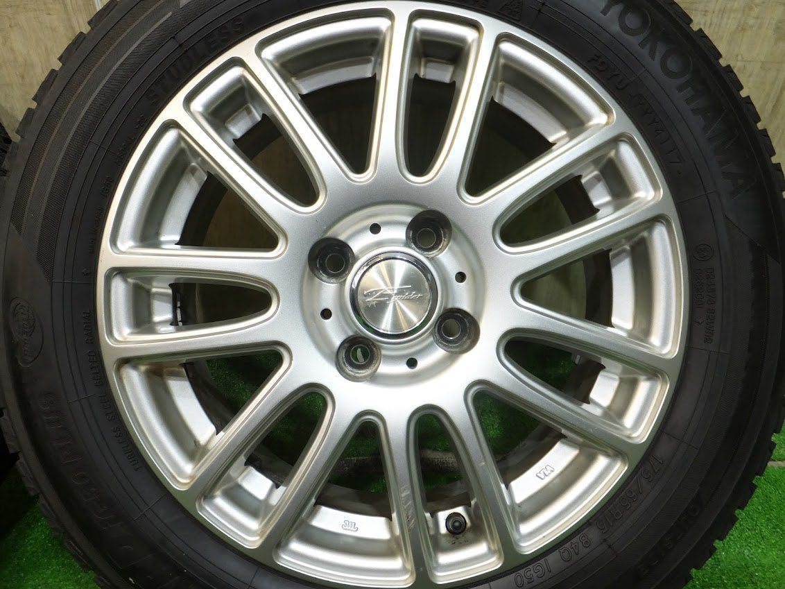 [送料無料] キレイ★スタッドレス 175/65R15 ヨコハマ アイスガード iG50 プラス Espider 社外 アルミ 15インチ PCD100★2080301Hス