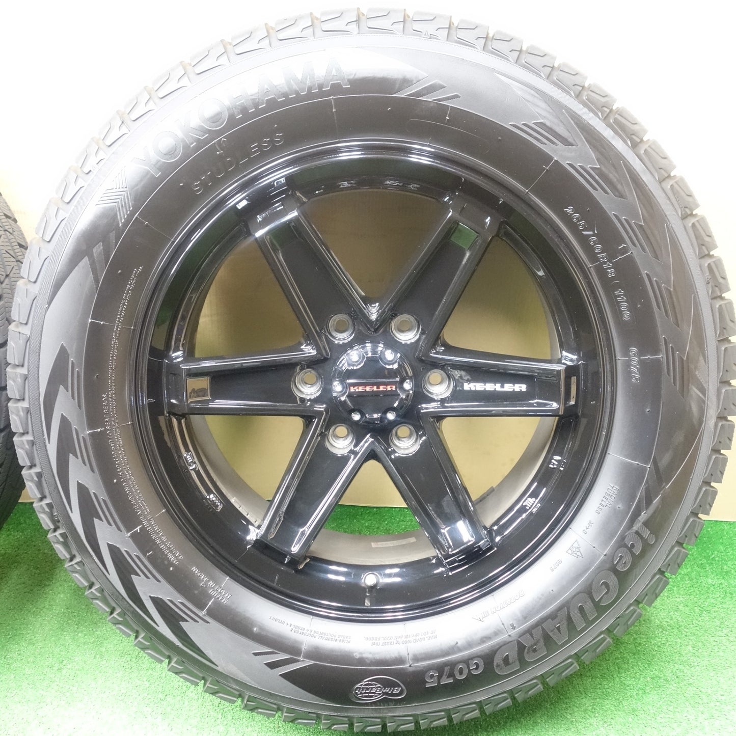 バリ溝！23年！キレイ！9.5分★KEELER TACTICS 265/60R18 スタッドレス ヨコハマ アイスガード G075 キーラー タクティクス 18インチ PCD139.7/6H★6011702KTス