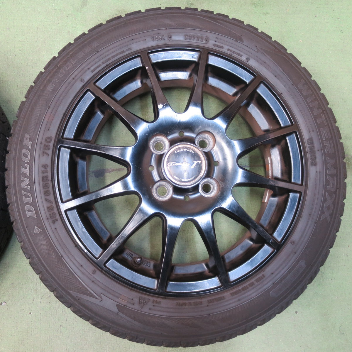 4本価格！22年◎スタッドレス 155/65R14 ダンロップ ウインターマックス WM02 Tirado γ La-Strada 阿部商会 ティラード 14インチ PCD100/4H◎6100603イス