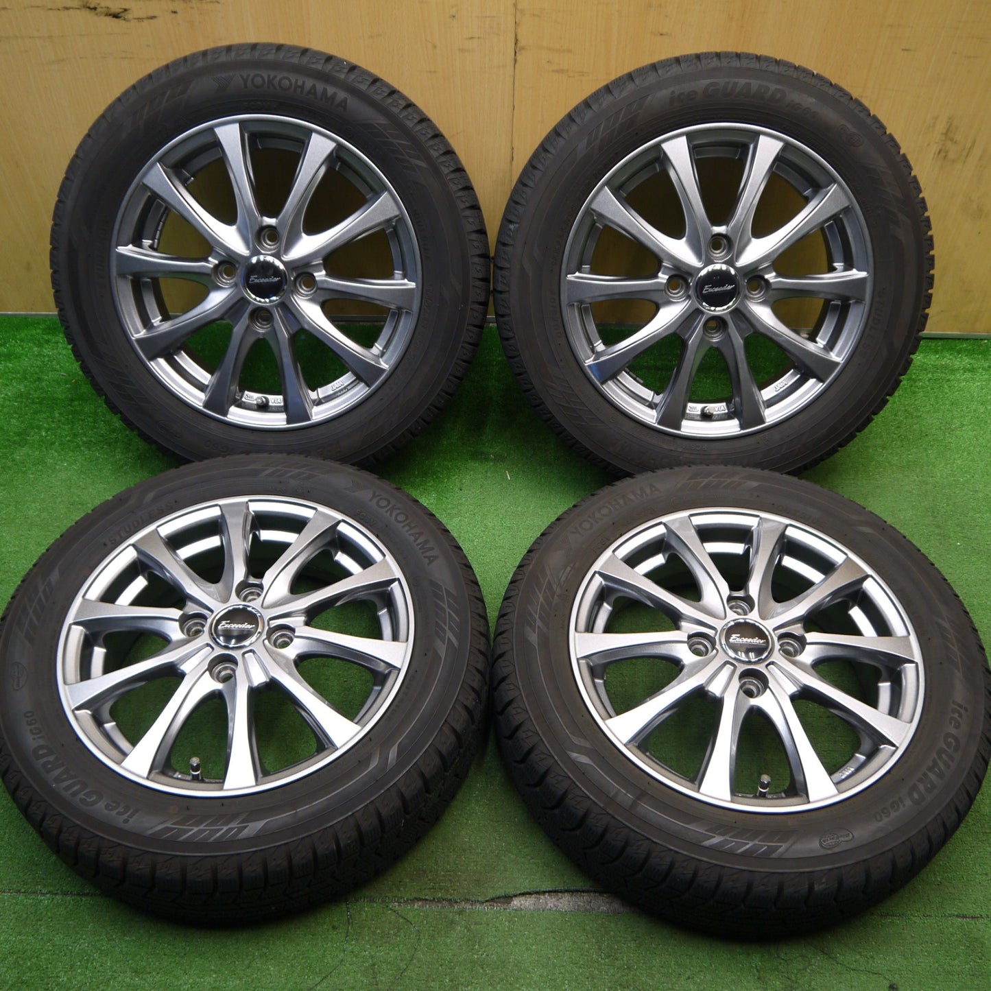 バリ溝！22年！キレイ！9.5分★スタッドレス 155/65R14 ヨコハマ アイスガード iG60 Exceeder エクシーダー 14インチ PCD100/4H★5042504Hス