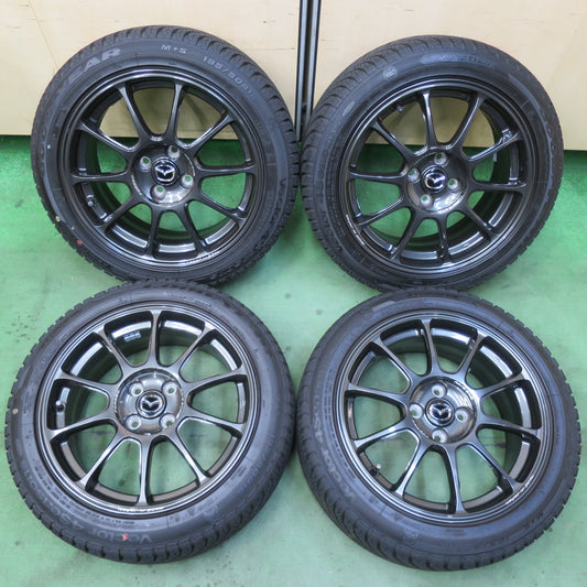 バリ溝！22年！キレイ！9.5分★マツダ ND ロードスター 純正 RAYS 鍛造 195/50R16 グッドイヤー Vector 4Seasons hybrid オールシーズン 16インチ PCD100/4H★6011614イス