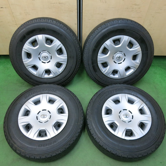 [送料無料] バリ溝！21年！9.5分★トヨタ 200系 ハイエース 純正 スチール 195/80R15 107/105L ブリヂストン V600 15インチ PCD139.7/6H★5022611SYノ