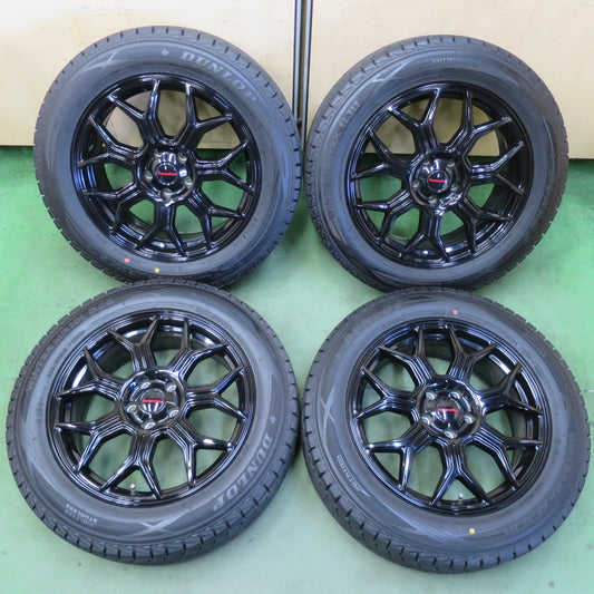 バリ溝！22年！キレイ！ほぼ10分★スタッドレス 225/60R18 ダンロップ ウインターマックス SJ8 SJ8+ Humanline HS-10M ヒューマンライン 18インチ PCD114.3/5H★6042508イス