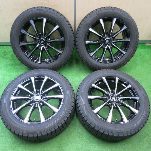 超バリ溝!21年!キレイ!9.5分以上★Lehrmeister 215/55R17 スタッドレス ダンロップ ウインターマックス WM02 17インチ レアマイスター PCD114.3/5H★4120603TNス