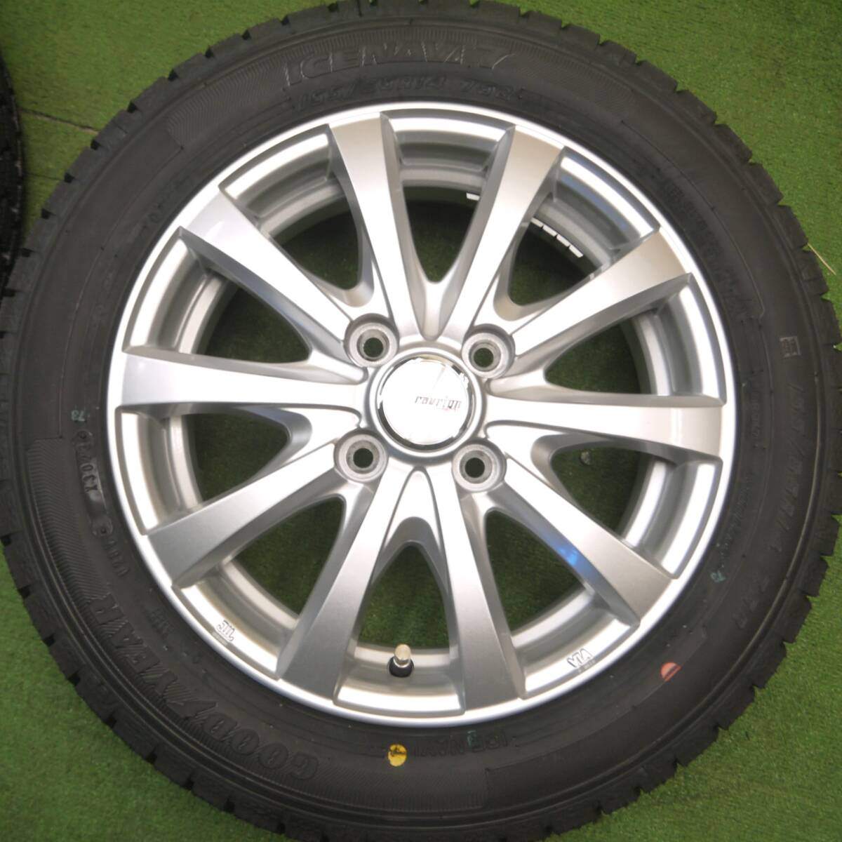 未使用！23年★スタッドレス 155/65R14 グッドイヤー アイスナビ7 ravrion RS01 ラブリオン 14インチ PCD100/4H★5011703Hス