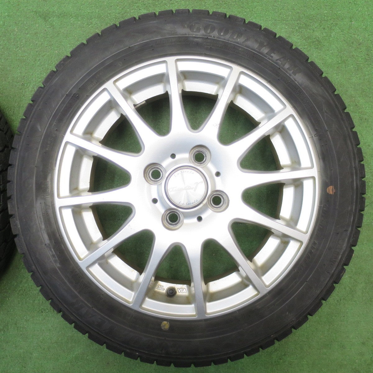 バリ溝！24年！9分★スタッドレス 155/65R14 グッドイヤー アイスナビ8 Tirado γ La-Strada ティラード ラストラーダ 14インチ PCD100/4H★6040903NJス