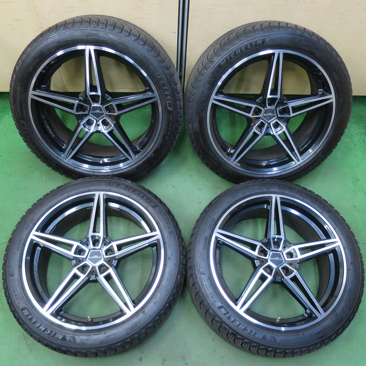 バリ溝！21年！キレイ！9分★BMW 等 AC SCHNITZER AC1 245/45R20 スタッドレス ミシュラン X-ICE SNOW SUV シュニッツァー 20インチ PCD112/5H★5062701イス