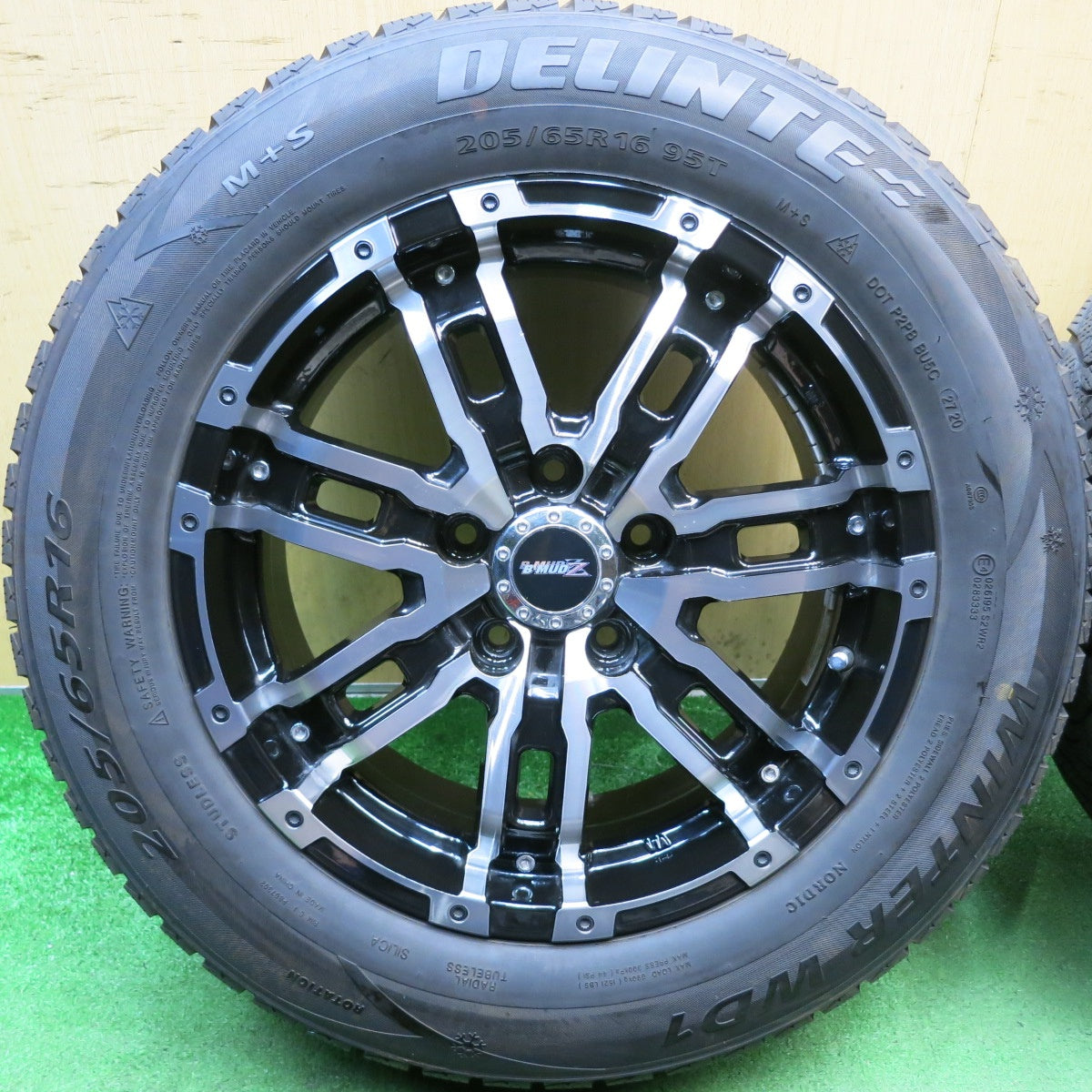 バリ溝！8.5分◎スタッドレス 205/65R16 デリンテ WINTER WD1 B-MUD Z 社外 アルミ 16インチ PCD114.3/5H◎6092005HAス