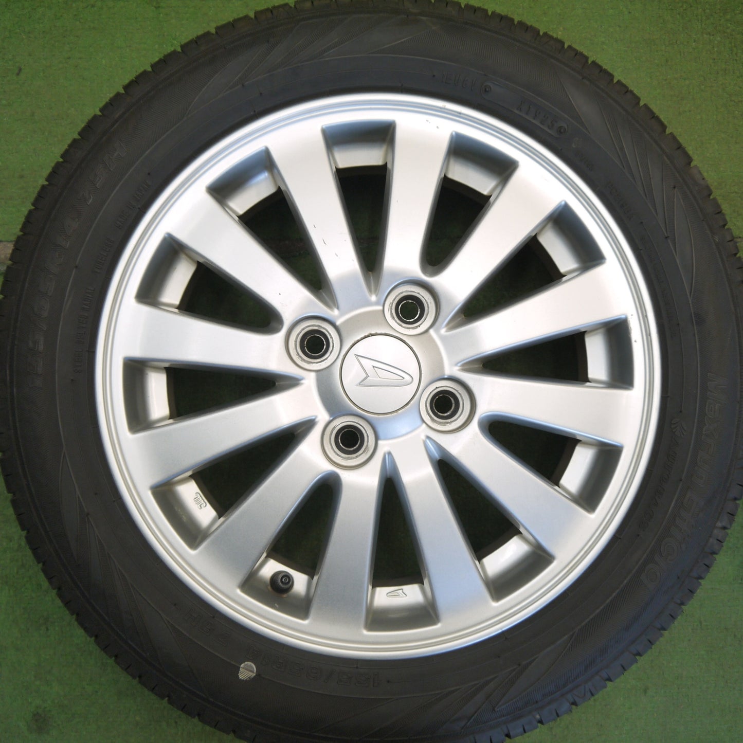 バリ溝！25年！8.5分★ダイハツ ムーヴ コンテ 純正 155/65R14 オートバックス Maxrun Efficia 14インチ PCD100/4H★6051302Hノ