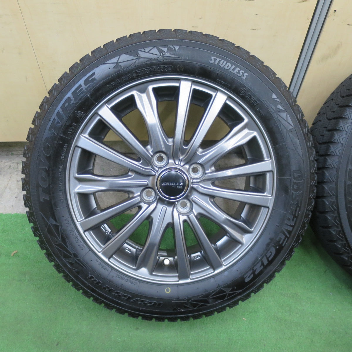 バリ溝！22年！キレイ！9分★スタッドレス 165/65R14 トーヨー オブザーブ GIZ2 SIBILLA NEXT W5 シビラ 14インチ PCD100/4H★6021103TTス