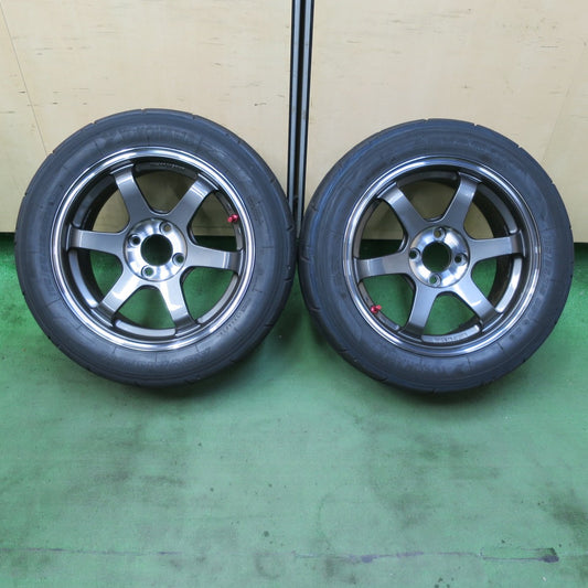 キレイ！24年！2本★RAYS TE37 SONIC SL 195/55R15 ヨコハマ アドバン A050 レイズ ソニック 15インチ PCD100/4H★5082809イノ