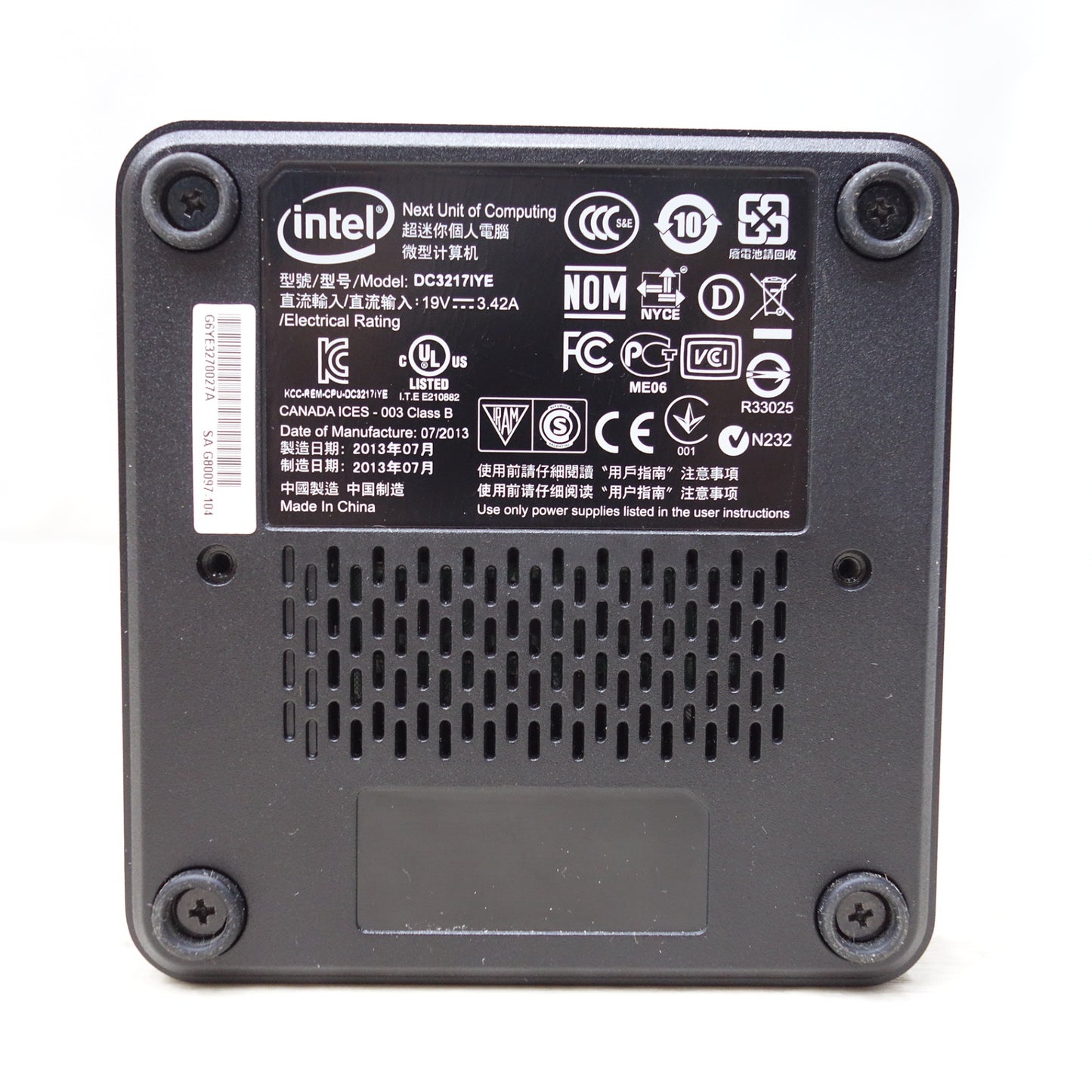 [送料無料] ◆インテル Intel NUC 小型 PC DC3217IYE 電源アダプター 付き Corei3-3217U メモリ 8GB Win10 Home 64bit ③◆