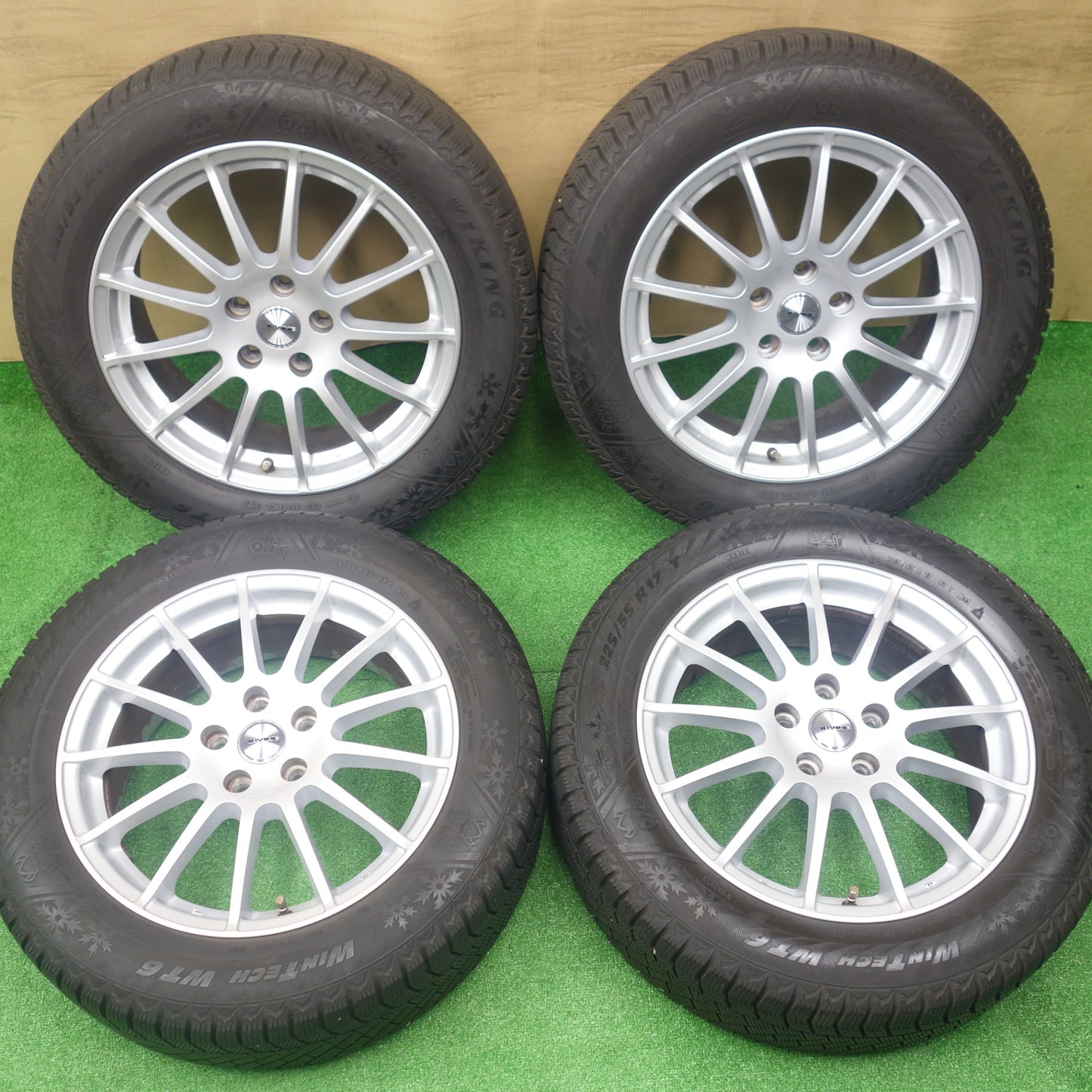 バリ溝！9分★BMW 等 IRVINE F01 225/55R17 スタッドレス バイキング WINTECH WT6 アーヴィン 17インチ PCD112/5H★5122503KTス