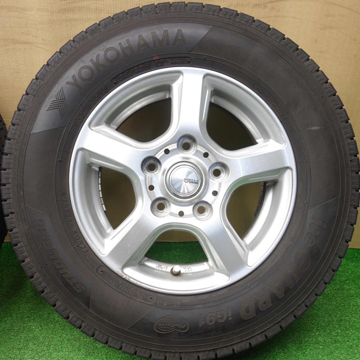 バリ溝！9分★スタッドレス 165/80R13 94/93N ヨコハマ アイスガード iG91 SIBILLA V88 シビラ 13インチ PCD114.3/5H★5121403KTス