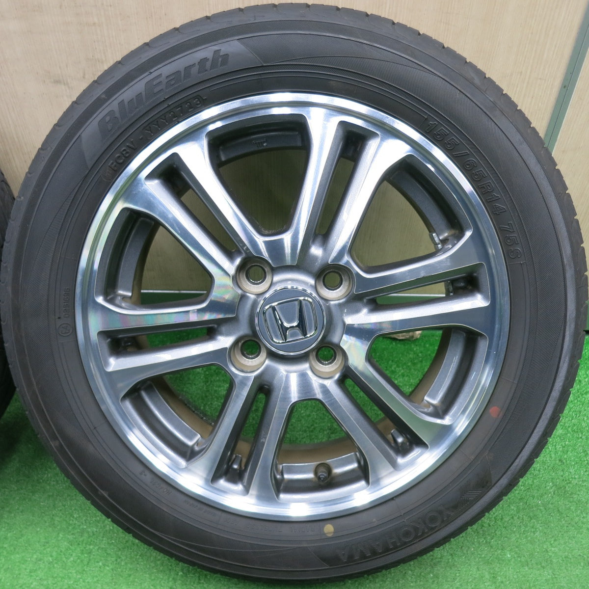 [送料無料] キレイ！21年★ホンダ JF1 JF2 N-BOX 純正 155/65R14 ヨコハマ ブルーアース 14インチ Nボックス PCD100/4H★4120905TNノ