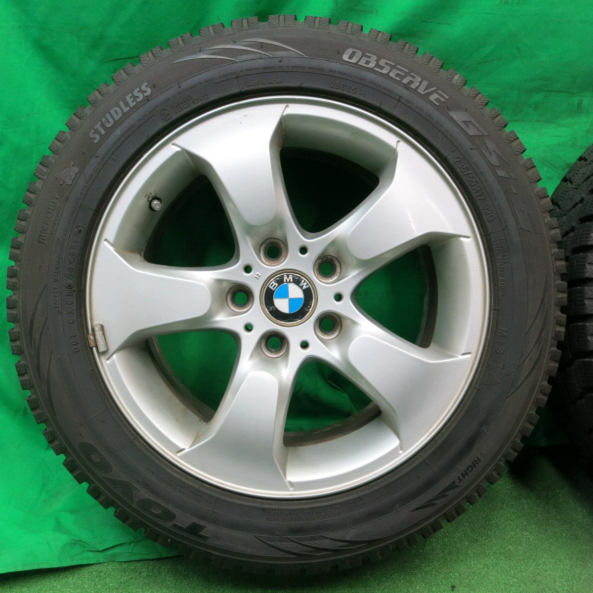 *送料無料* バリ溝！9.5分★BMW X3 E83 純正 235/55R17 スタッドレス トーヨー オブザーブ GSi-5 17インチ PCD120/5H★4052502ナス
