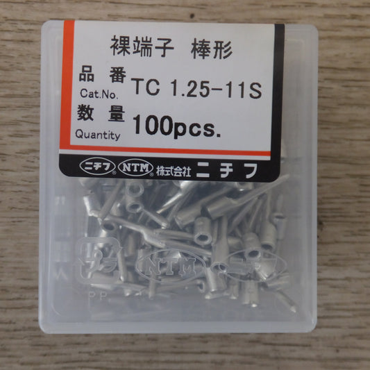 未使用★ニチフ NICHIFU 銅線用 裸圧着端子 棒形 TC1.25-11S 100pcs×10 1箱★ [送料無料]