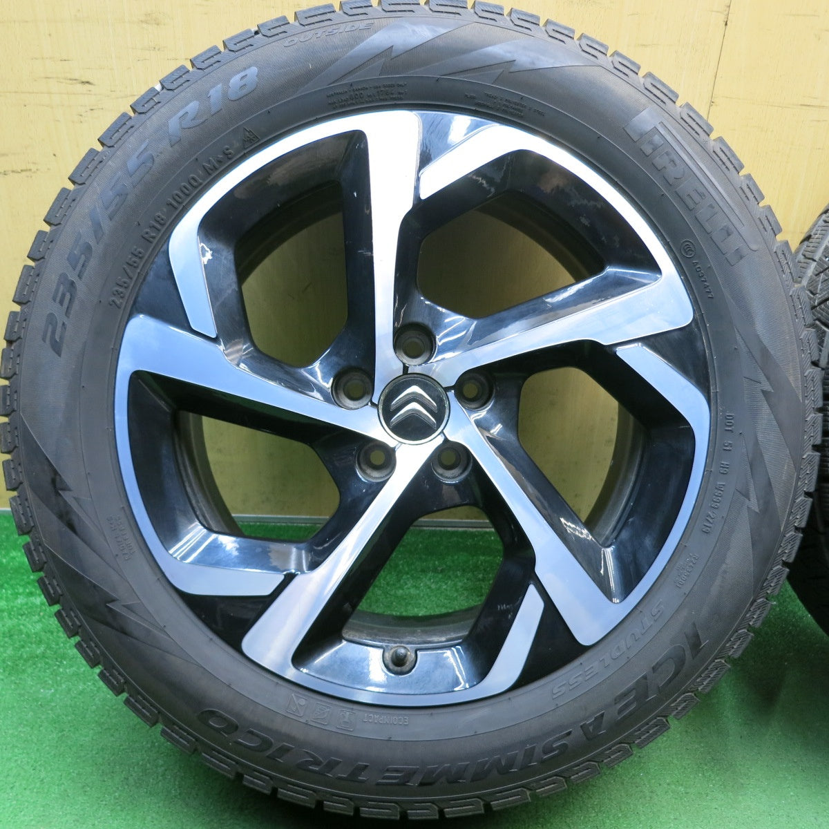 バリ溝！8.5分◎シトロエン C5 エアクロス 純正 235/55R18 スタッドレス ピレリ アイスアシンメトリコ 18インチ PCD108/5H◎6071905HAス