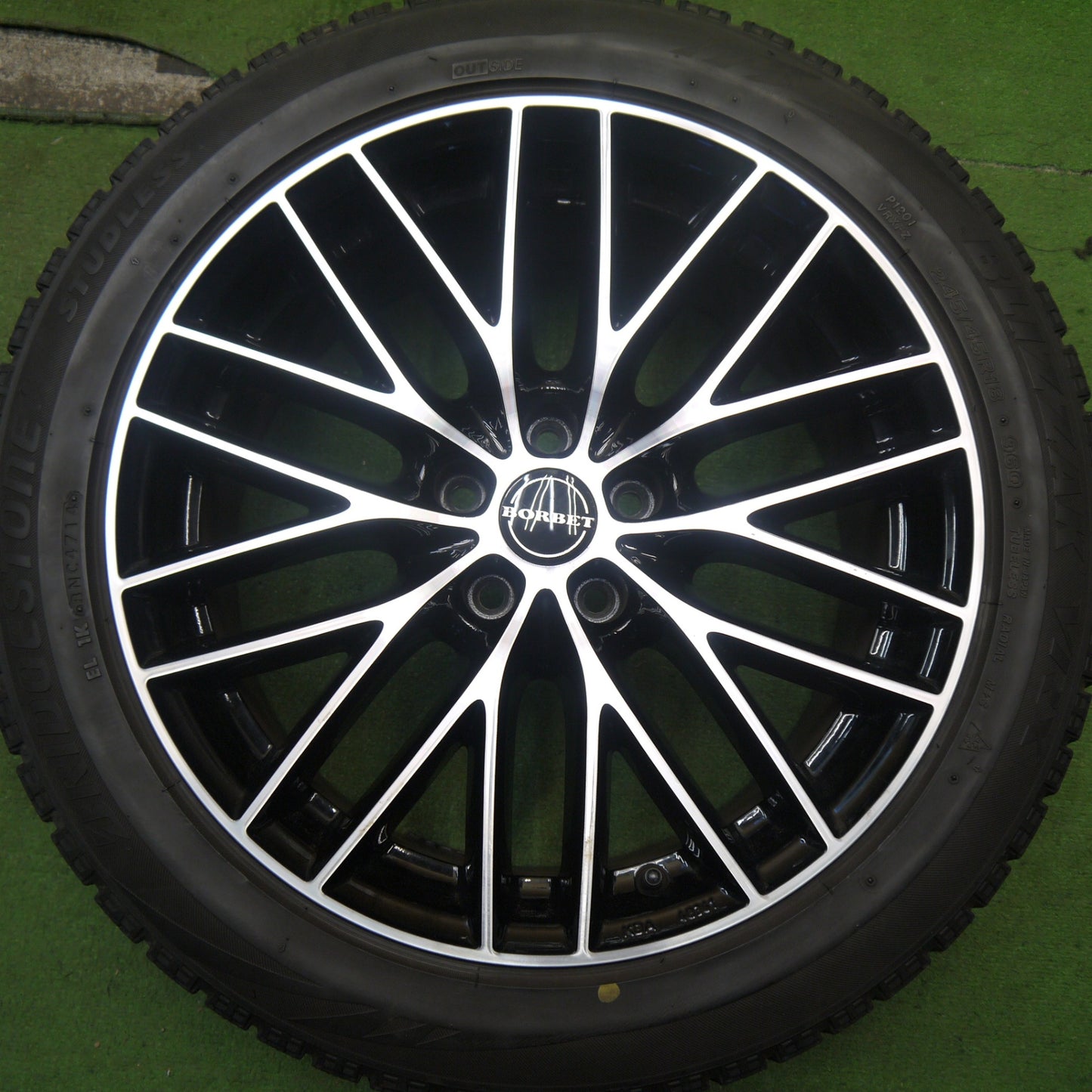 キレイ★ボルボ 等 BORBET PREMIUM BS5 245/45R18 スタッドレス ブリヂストン ブリザック VRX 18インチ ボルベット PCD108/5H★5072304Hス