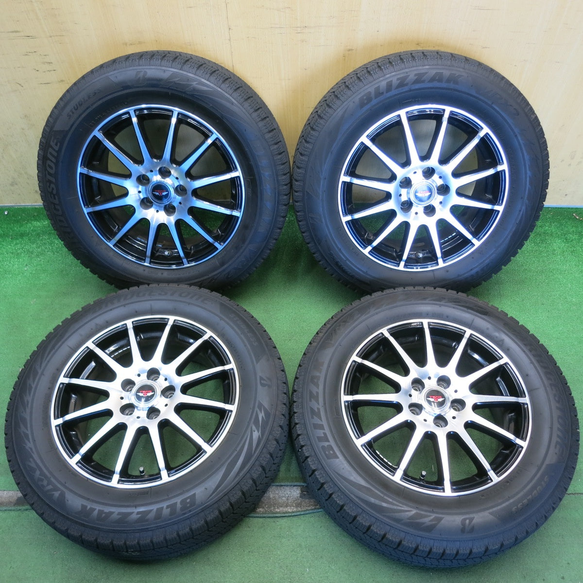 キレイ◎プリウス 等 195/65R15 スタッドレス ブリヂストン ブリザック VRX2 TEAD テッド 15インチ PCD100/5H◎6081406HAス
