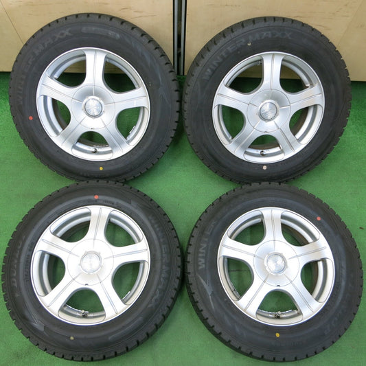 *送料無料* バリ溝！20年！ほぼ10分★スタッドレス 175/70R14 ダンロップ ウインターマックス WM02 JOKER QUEEN weds ジョーカー PCD100/4H 5H マルチ★4052304イス