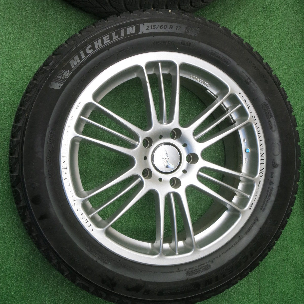 バリ溝！9分★RAYS VERSUS SECOLO VENTUNO 215/60R17 スタッドレス ミシュラン X-ICE SNOW レイズ ベルサス 17インチ PCD114.3/5H★6020602NKス