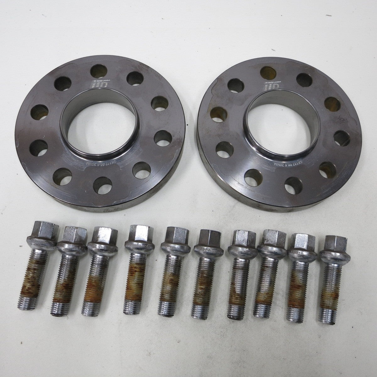 [送料無料] ◆iiD 鍛造 FORGED ホイール スペーサー 5×112 ボア66.6 厚さ20mm ボルト 10本付き◆