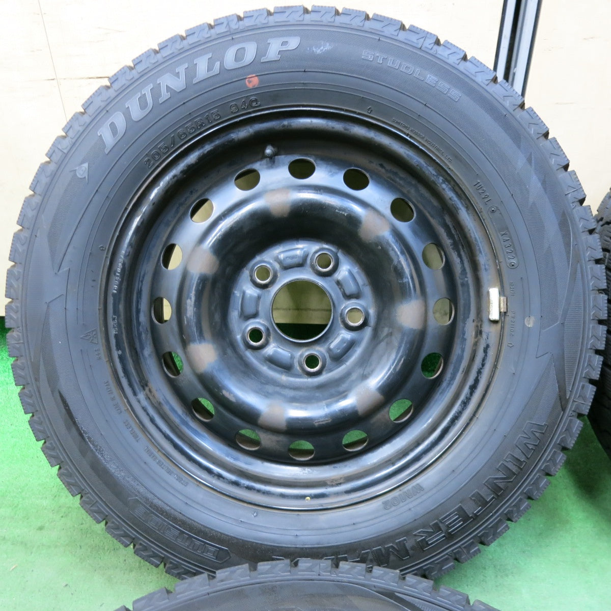 [送料無料] バリ溝！22年！ほぼ10分★ホンダ ステップワゴン 純正 スチール 205/65R15 スタッドレス ダンロップ ウインターマックス WM02 15インチ PCD114.3/5H★5022801SYス