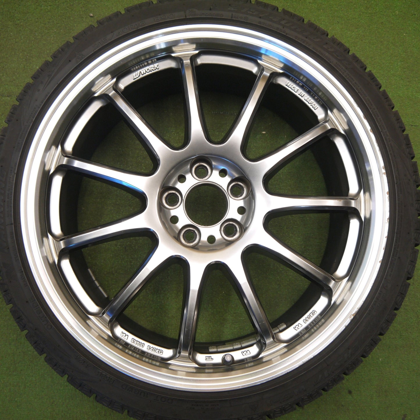 バリ溝！24年！9.5分★プリウス 等 WORK EMOTION 11R 215/40R18 スタッドレス ナンカン WINTERSAF WS-1 ワーク エモーション 18インチ PCD100/5H★6031711Hス