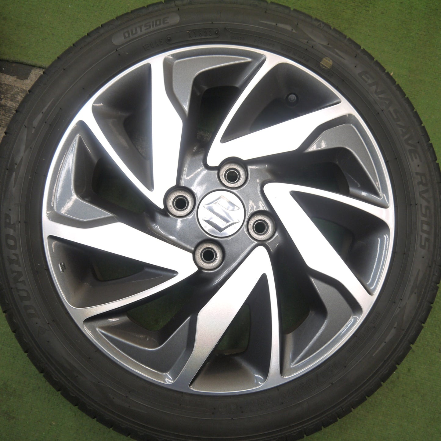4本価格！23年★スズキ スペーシア カスタム 純正 165/55R15 ダンロップ エナセーブ RV505 15インチ PCD100/4H★5092905Hノ