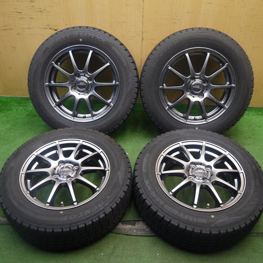 バリ溝！21年！キレイ！9分★スタッドレス 185/65R15 ダンロップ ウインターマックス WM02 SCHNEIDER MiD シュナイダー 15インチ PCD100/4H★5072305Hス