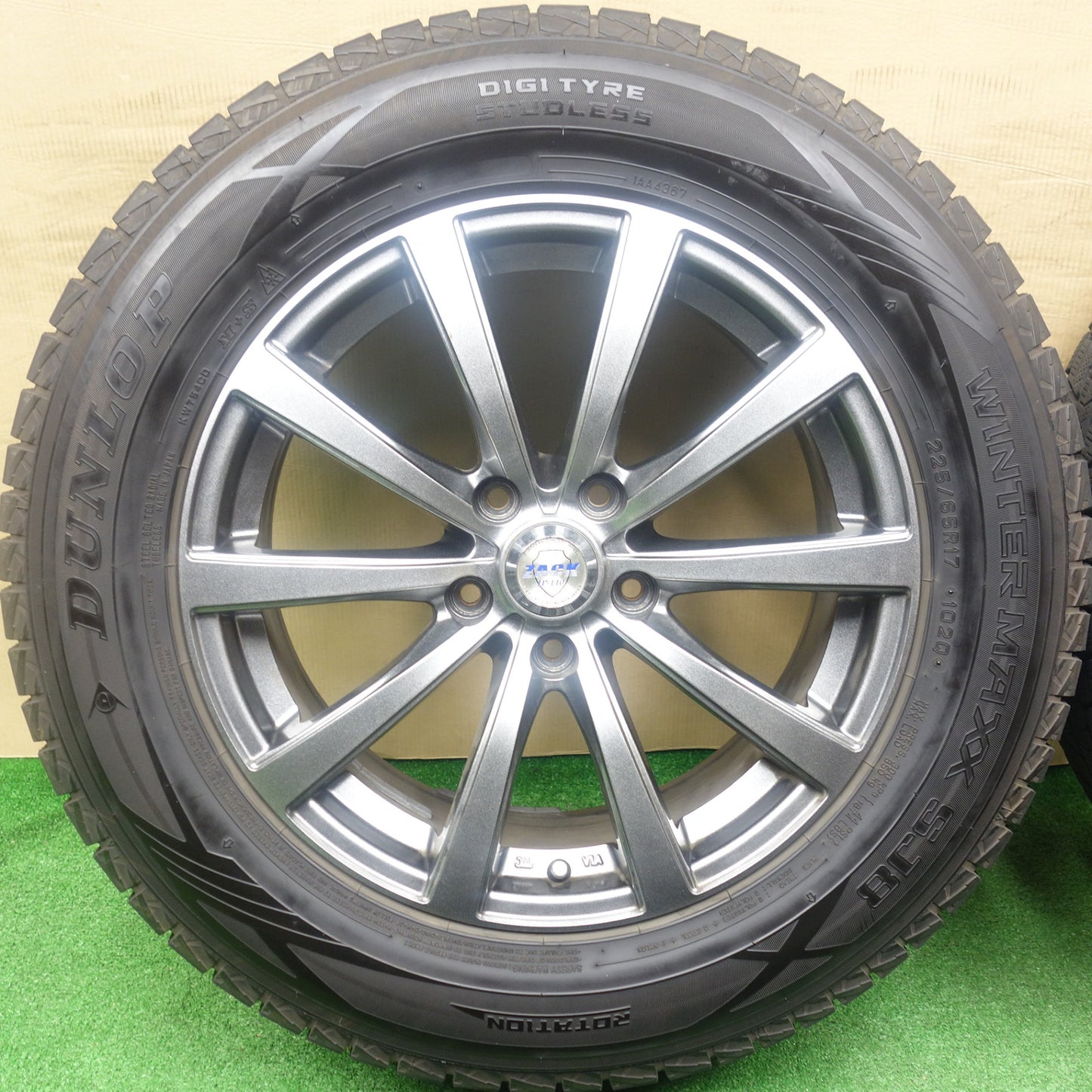 バリ溝！キレイ！9.5分★スタッドレス 225/65R17 ダンロップ ウインターマックス SJ8 ZACK JP-110 MONZA ザック モンツァ 17インチ PCD114.3/5H★6011604KTス