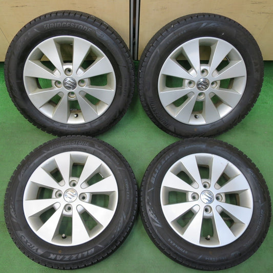 バリ溝！22年！ほぼ10分★スズキ ワゴンR 純正 155/65R14 スタッドレス ブリヂストン ブリザック VRX3 14インチ PCD100/4H★5011812イス
