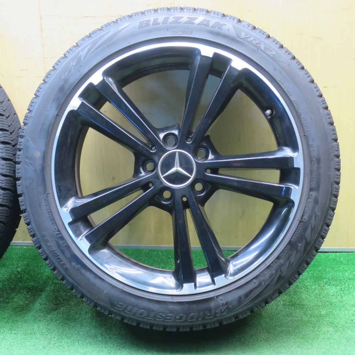 バリ溝！9分★ベンツ Aクラス W177 純正 225/45R18 スタッドレス ブリヂストン ブリザック VRX2 18インチ B CLA クラス PCD112/5H★5120405NJス