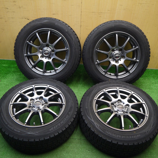 バリ溝！キレイ！8.5分★スタッドレス 185/65R15 ダンロップ ウインターマックス WM01 SCHNEIDER ATECH シュナイダー 15インチ PCD114.3/5H★5112604Hス