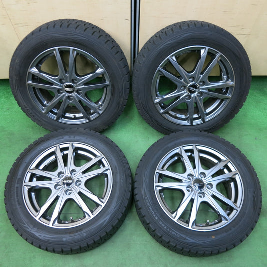 [送料無料] バリ溝！キレイ！9.5分★シエンタ等 185/60R15 スタッドレス ダンロップ ウインターマックス WM01 BAHNS TECH BLEST 15インチ PCD100/5H★4112710SYス