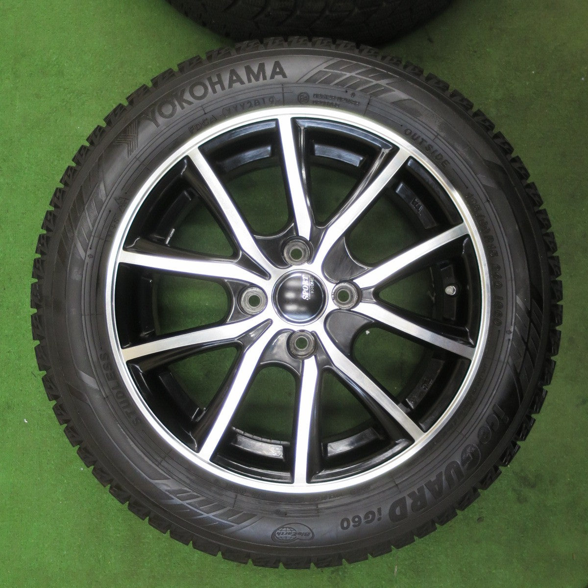 バリ溝！キレイ！9.5分★スタッドレス 185/60R15 ヨコハマ アイスガード iG60 SPORT KRONE スポルト クローネ 15インチ PCD100/4H★5112502TTス