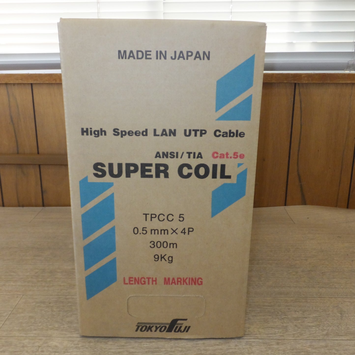 [送料無料] 未使用★富士電線 FUJI スーパーコイル TPCC5 薄青 0.5mm×4P 300m 9kg　Cat.5e LANケーブル★