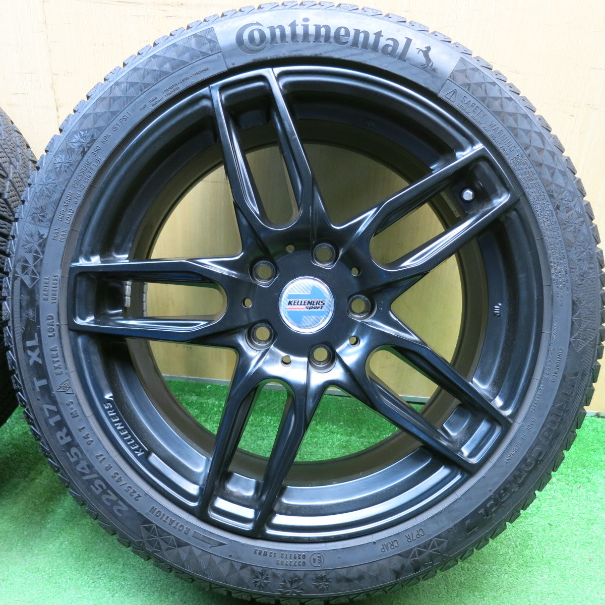 バリ溝！8.5分★BMW MINI 等 KELLENERS sport Mainz 225/45R17 スタッドレス コンチネンタル バイキングコンタクト7 ケレナーズ スポーツ マインツ 17インチ PCD112/5H★6040519HAス