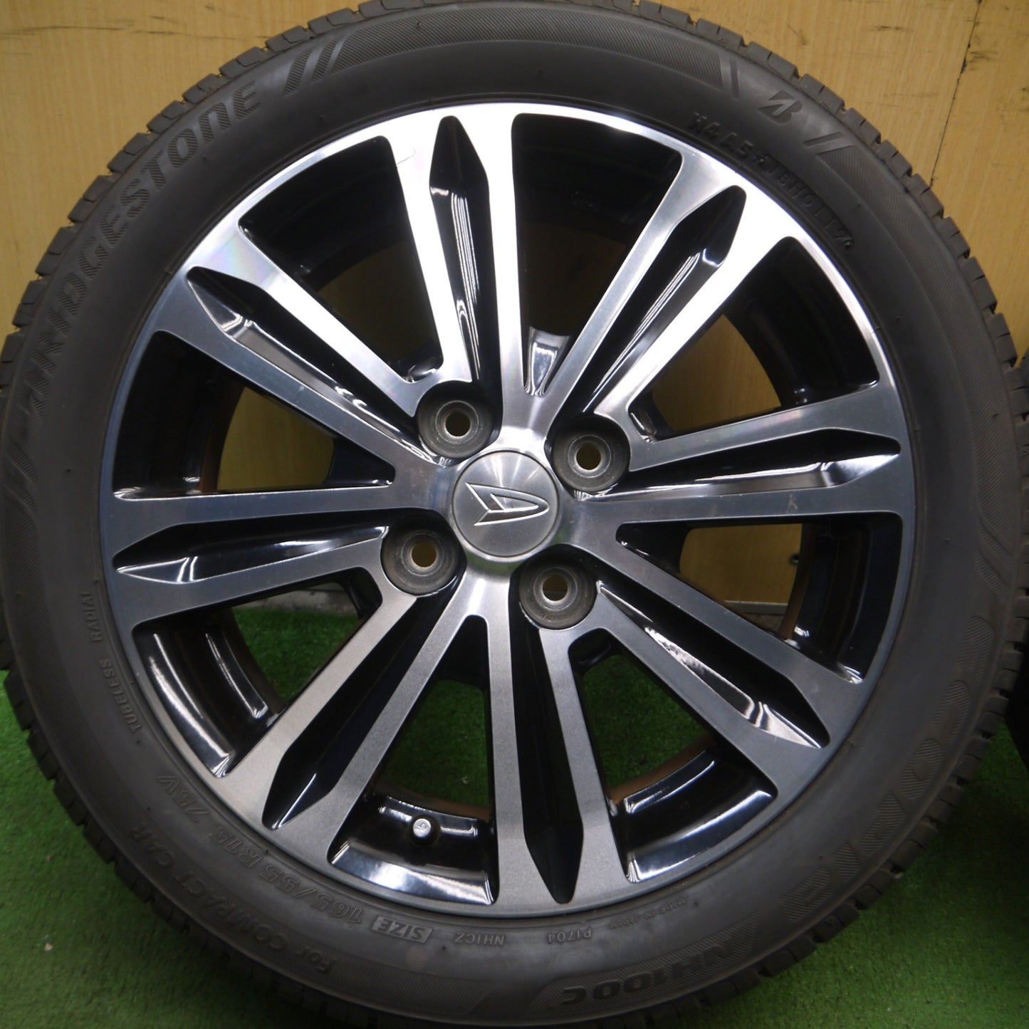*送料無料* バリ溝！9分★ダイハツ タント 純正 165/55R15 ブリヂストン エコピア NH100C 15インチ PCD100/4H★4060401Hノ