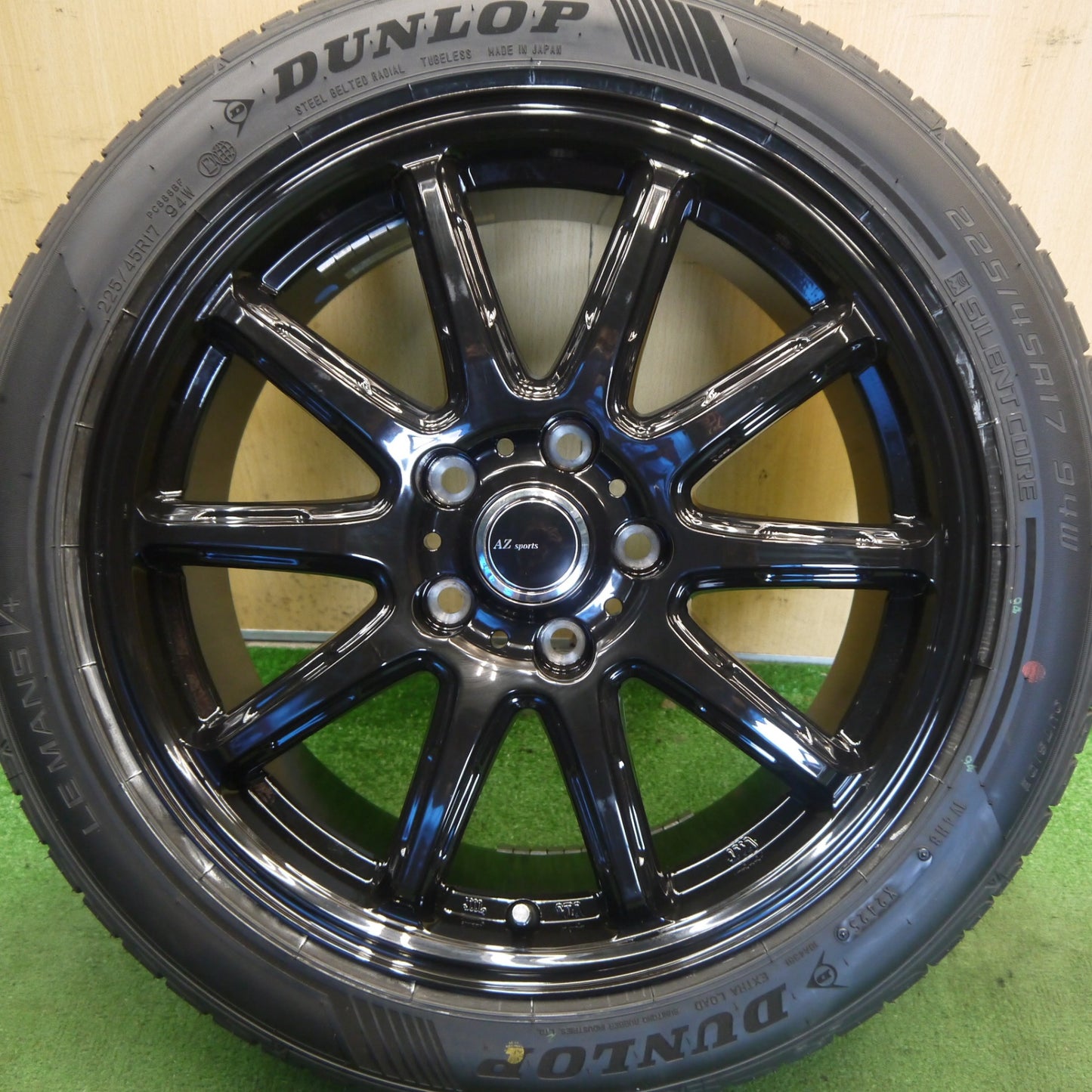 バリ溝！25年！キレイ！9.5分！1本◎225/45R17 ダンロップ LE MANS V+ AZ sports AZスポーツ ルマン 5+ 17インチ PCD114.3/5H◎6072105Hノ