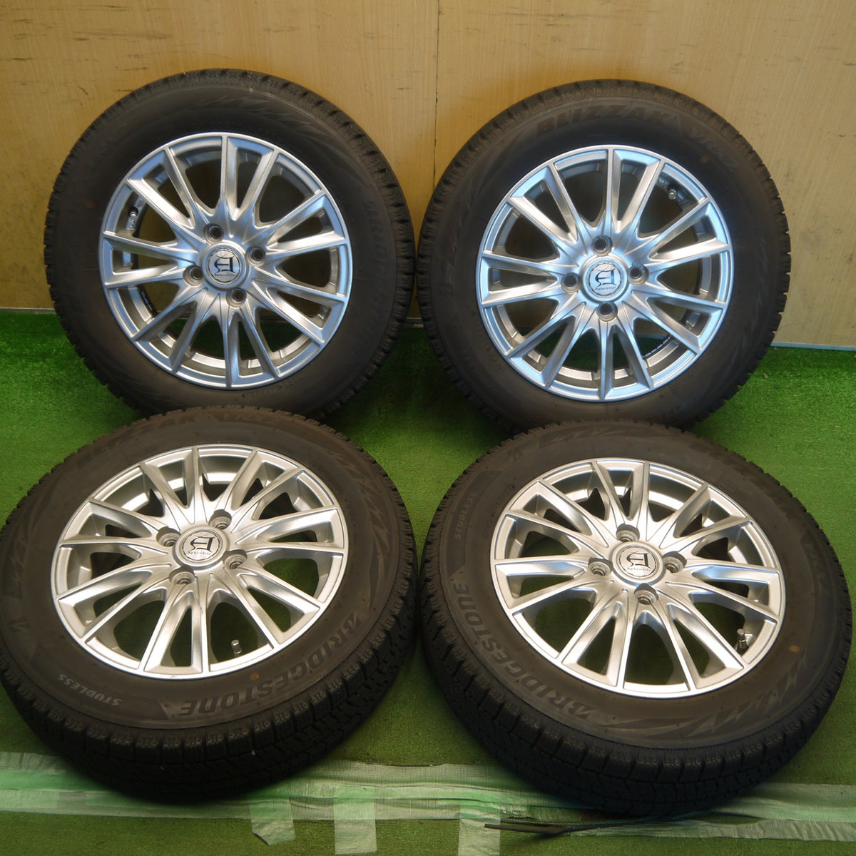 バリ溝！24年！9分◎スタッドレス 165/65R14 ブリヂストン ブリザック VRX2 Aphrodite アフロディーテ 14インチ ハスラー ソリオ 等 PCD100/4H◎6100604Hス