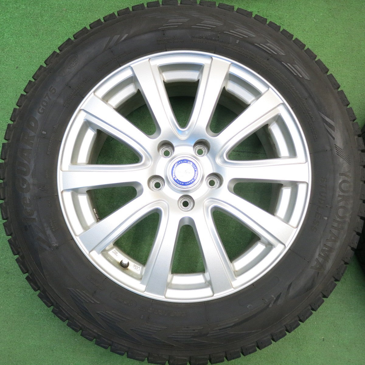 バリ溝！キレイ！9.5分★スタッドレス 225/65R17 ヨコハマ アイスガード G075 JENEIGE 社外 アルミ 17インチ PCD114.3/5H★6040508HAス